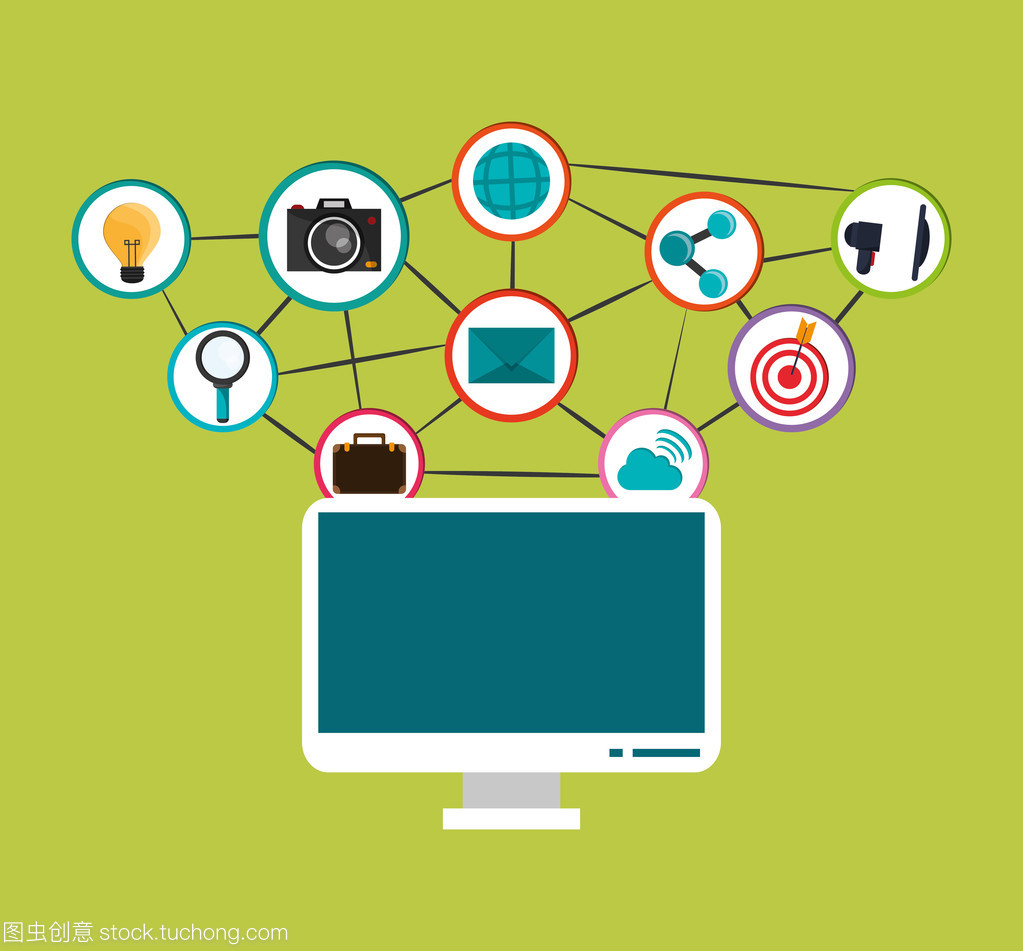 數字社會網絡通信 計算機網絡圖標圖像解讀與演進